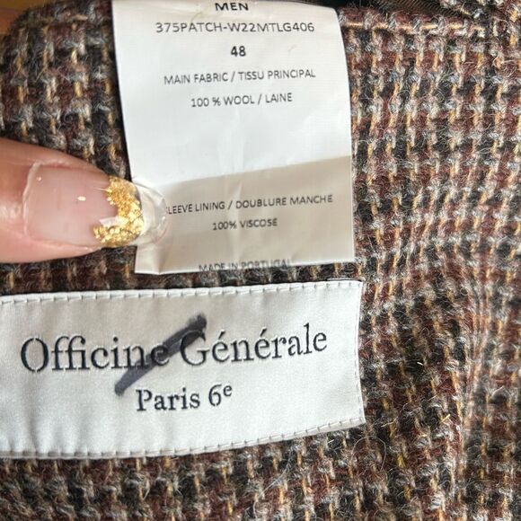 Officine Generale Men's Houndstooth 375 Wool Sport Coat Blazer Revolve - Picture 11 of 11